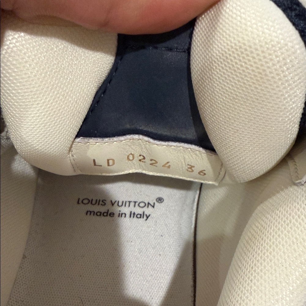 Authentic Louis Vuitton Stylish Navy and White Sneakers - Picture 4 of 5
